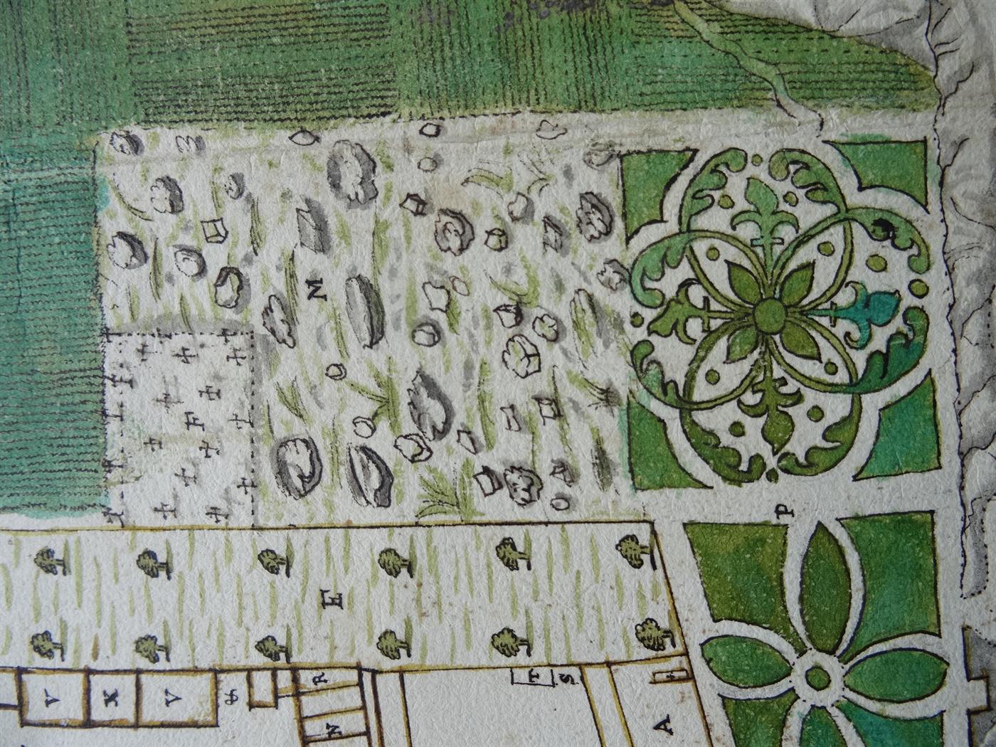 Parterres en el plano del recinto