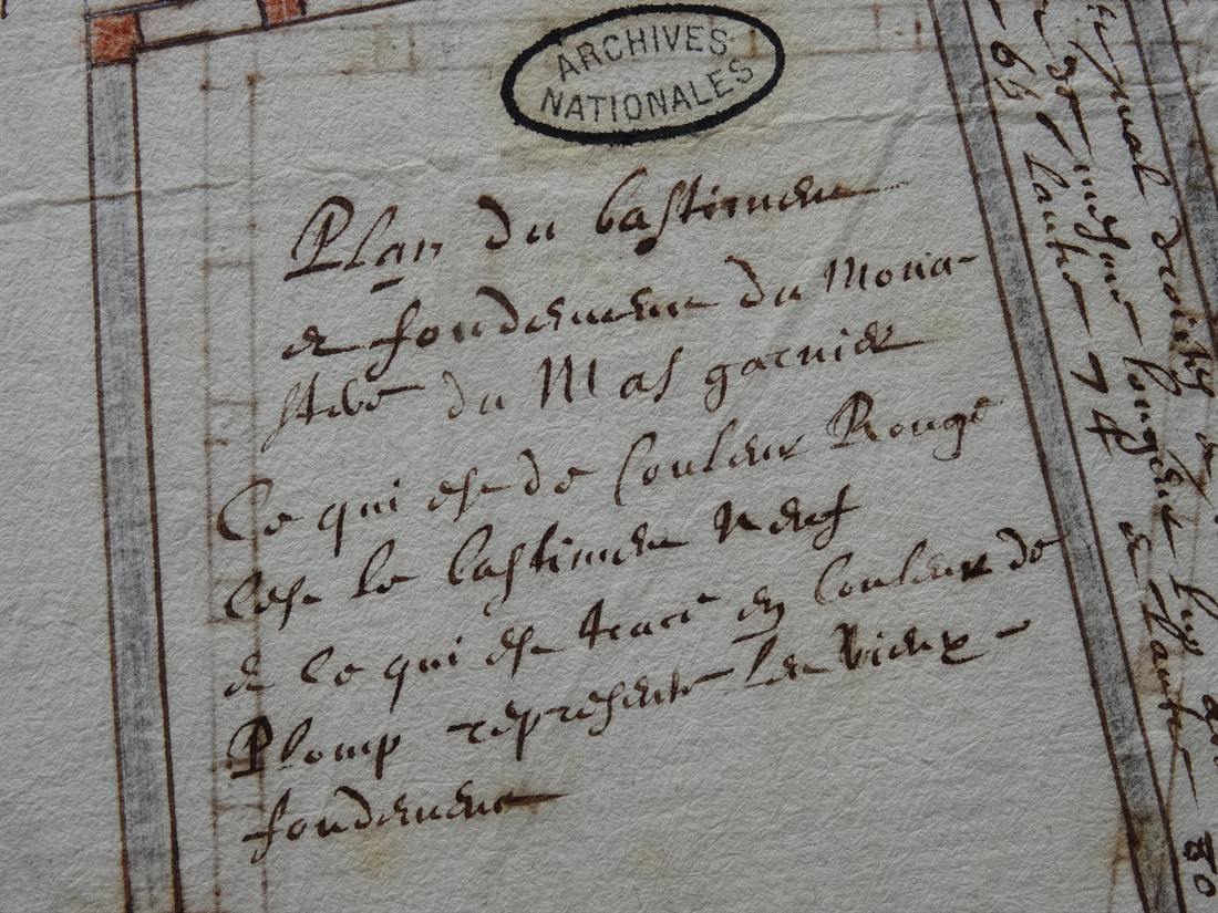 Plan des Gebäudes und seiner Fundamente
