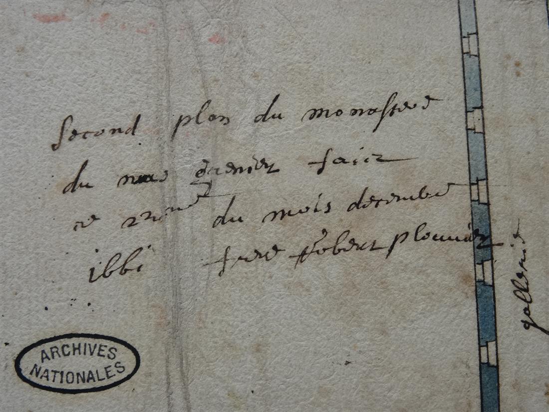 Handschriftlicher Vermerk auf dem Plan von 1661
