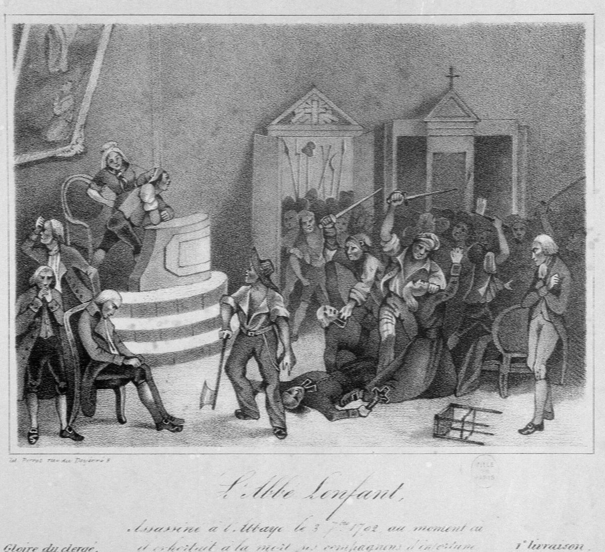 The abbé Lenfant killed at the prison of the Abbaye, 3 September 1792