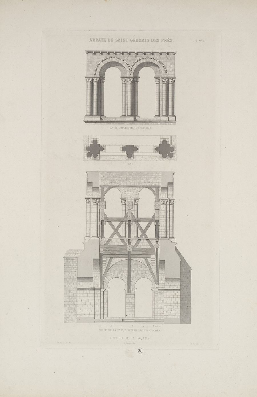 Survey of the façade bell tower of Saint-Germain-des-Prés