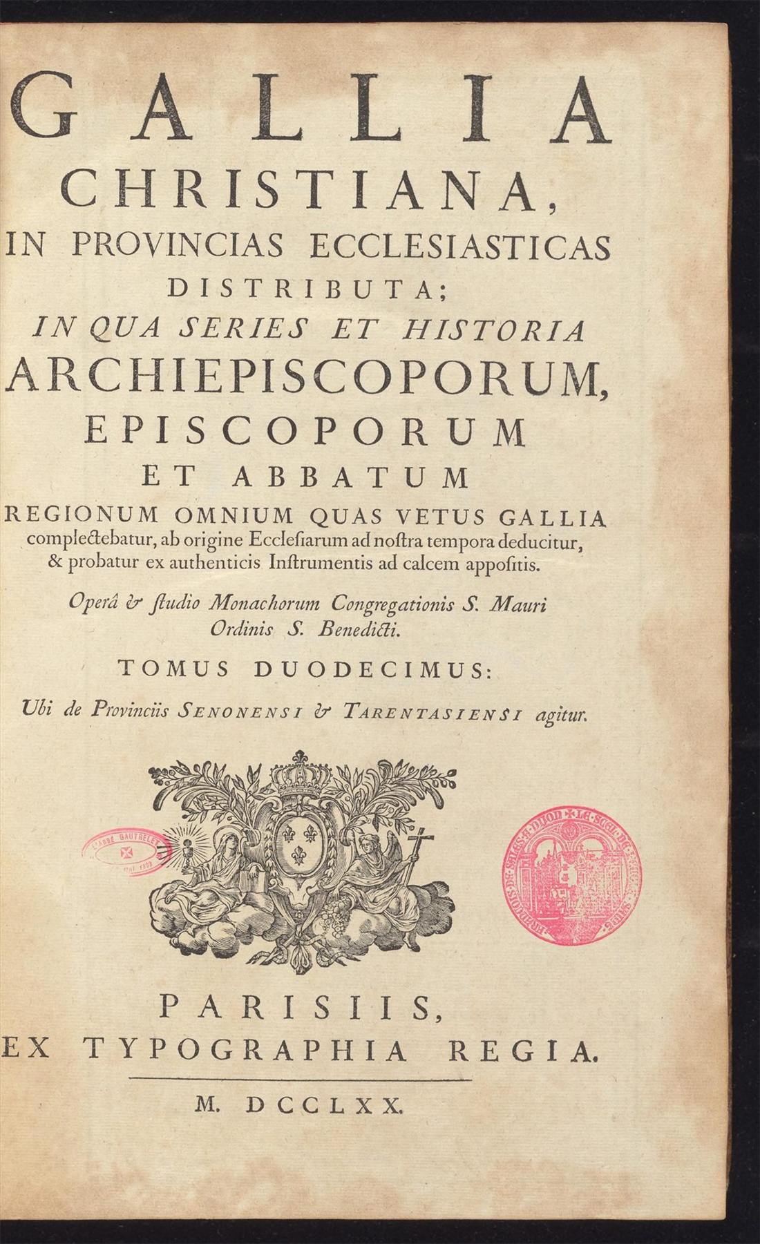Page de titre de la Gallia christiana