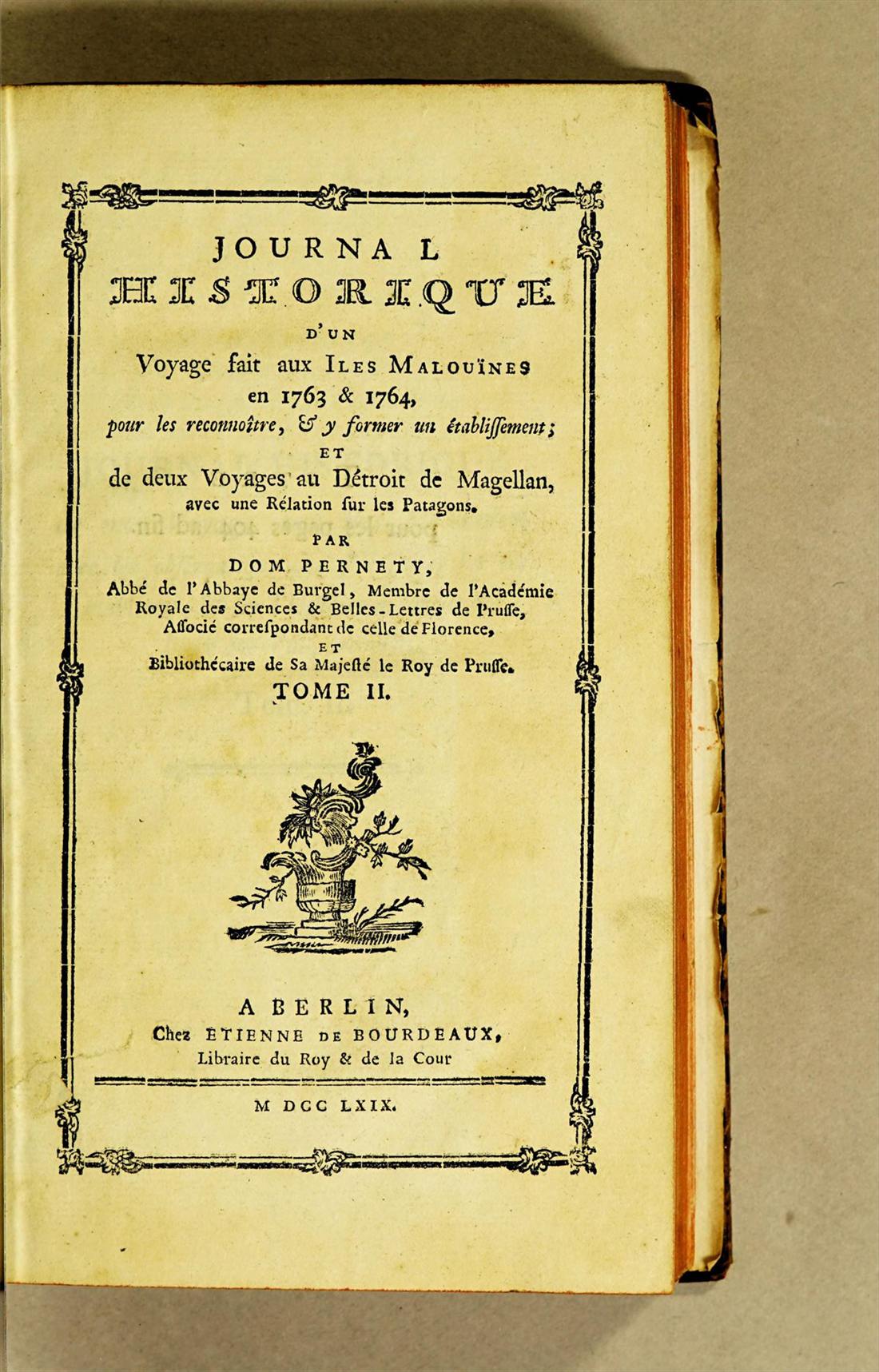 Title page of the second volume of the Journal historique, Berlin, 1769